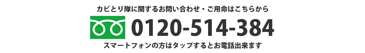 「カビとり隊」フリーダイヤル　0120-514-384